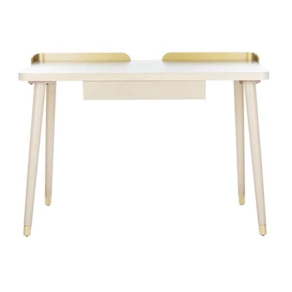 Safavieh Parker 1 Drawer Desk, White Washed & Gold DSK6400B - main